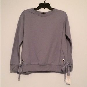 NWT Hannah Cloud Blue Side Slit Bow Sweater Sz S